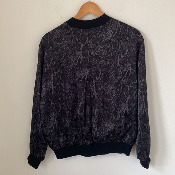 Rails Alina Snake Print Satin Bomber Jacket - Picture 8 of 10